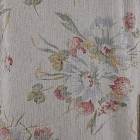 Toni Garment for CC Magic Size S/M Cream with Floral Print Pearl Buttons Vintage - Picture 6 of 11